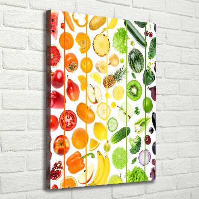 Verticaal schilderij op canvas Fruit en groenten