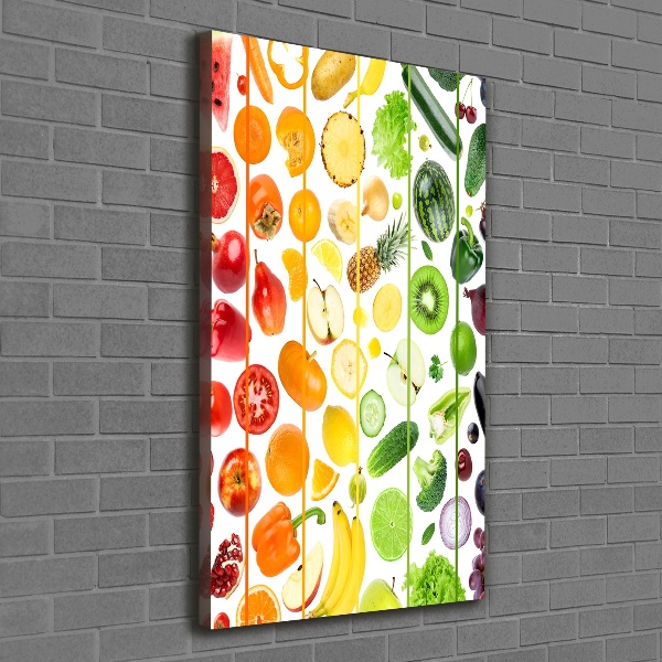 Verticaal schilderij op canvas Fruit en groenten