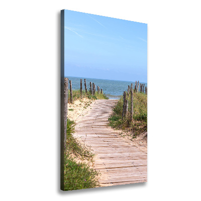 Verticale foto op canvas Pad naar het strand