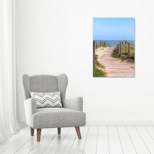 Verticale foto op canvas Pad naar het strand