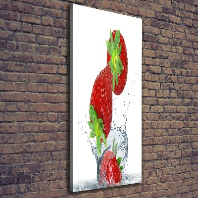 Verticale foto op canvas Aardbeien