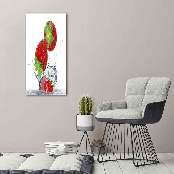 Verticale foto op canvas Aardbeien