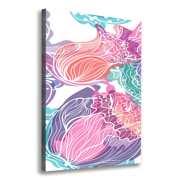 Verticale canvasfoto Bloemenpatroon