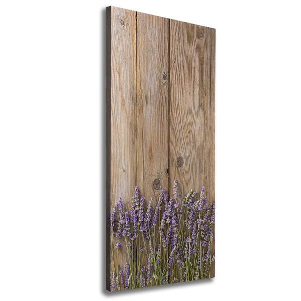 Verticale canvasfoto Lavendel op hout