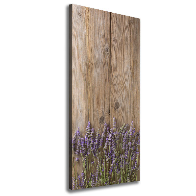 Verticale canvasfoto Lavendel op hout