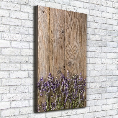 Verticale canvasfoto Lavendel op hout