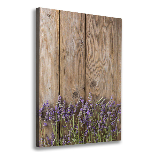 Verticale canvasfoto Lavendel op hout