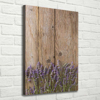 Verticale canvasfoto Lavendel op hout