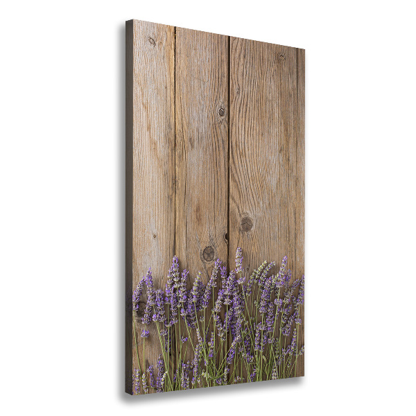 Verticale canvasfoto Lavendel op hout
