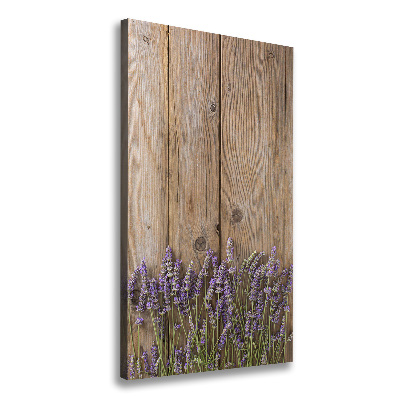 Verticale canvasfoto Lavendel op hout