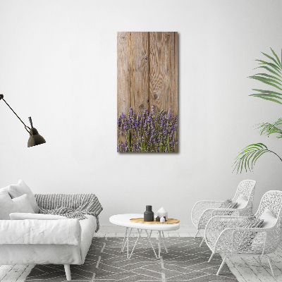 Verticale canvasfoto Lavendel op hout
