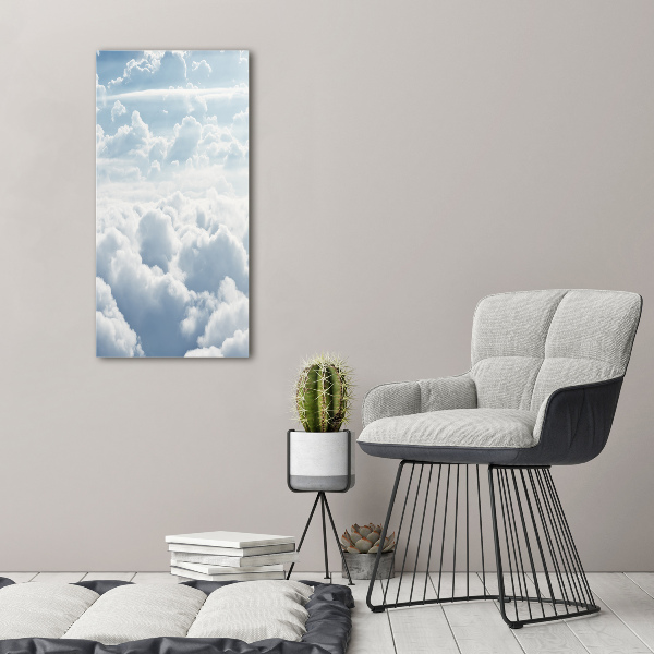 Verticale foto op canvas Vliegen boven de wolken