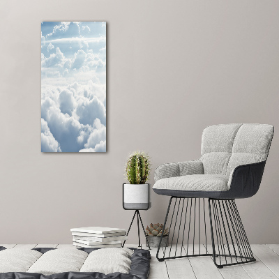 Verticale foto op canvas Vliegen boven de wolken