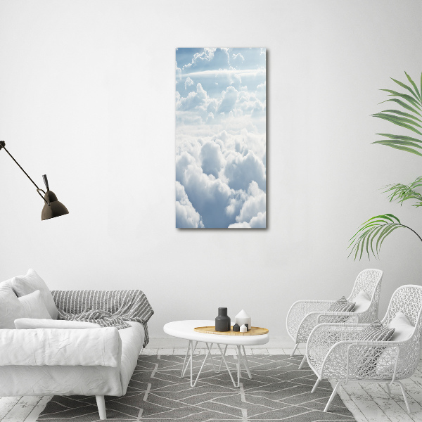 Verticale foto op canvas Vliegen boven de wolken