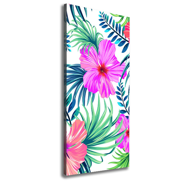 Verticaal schilderij op canvas Hawaiiaanse bloemen