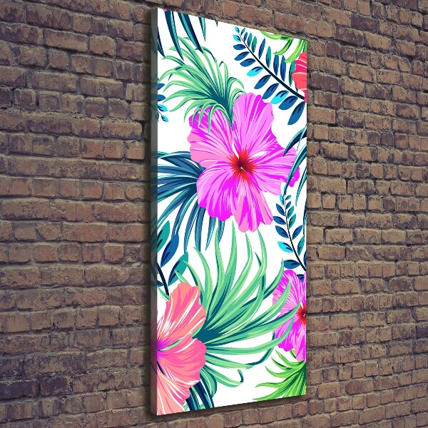 Verticaal schilderij op canvas Hawaiiaanse bloemen