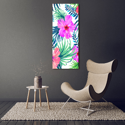Verticaal schilderij op canvas Hawaiiaanse bloemen