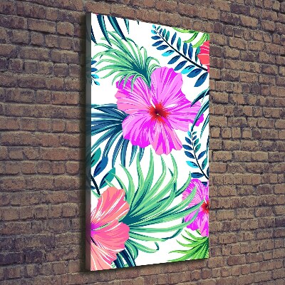 Verticaal schilderij op canvas Hawaiiaanse bloemen