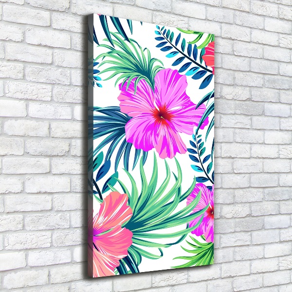Verticaal schilderij op canvas Hawaiiaanse bloemen
