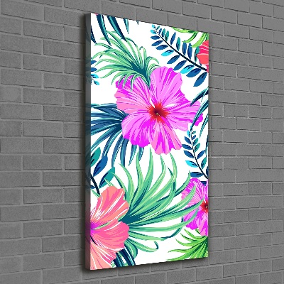 Verticaal schilderij op canvas Hawaiiaanse bloemen