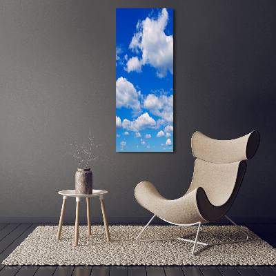 Verticaal schilderij op canvas Wolken aan de hemel