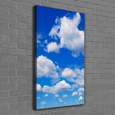 Verticaal schilderij op canvas Wolken aan de hemel