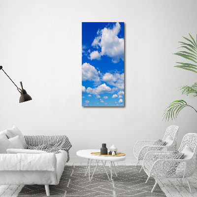 Verticaal schilderij op canvas Wolken aan de hemel