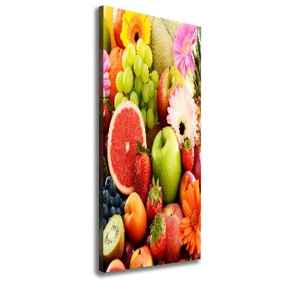 Verticale foto op canvas Vruchten en bloemen