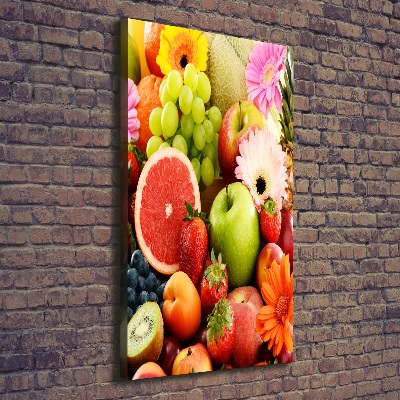 Verticale foto op canvas Vruchten en bloemen