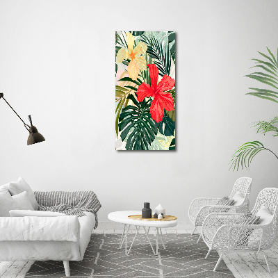 Verticale foto op canvas Hawaiiaanse bloemen