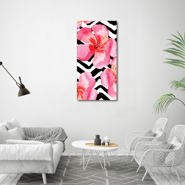 Verticaal schilderij op canvas Hawaiiaanse bloemen