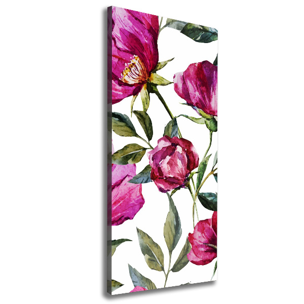 Verticale foto op canvas Klaprozen