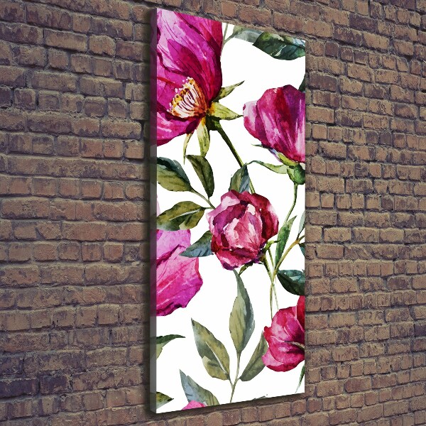 Verticale foto op canvas Klaprozen