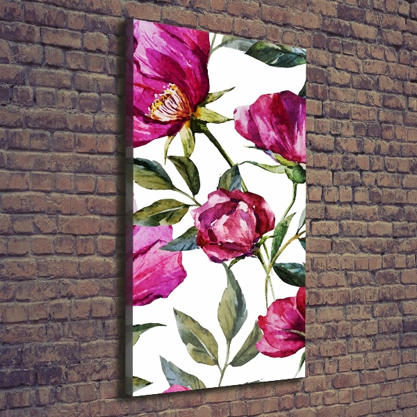 Verticale foto op canvas Klaprozen