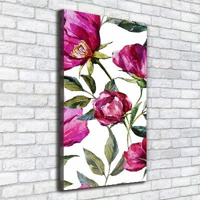 Verticale foto op canvas Klaprozen