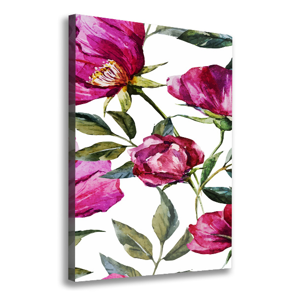 Verticale foto op canvas Klaprozen