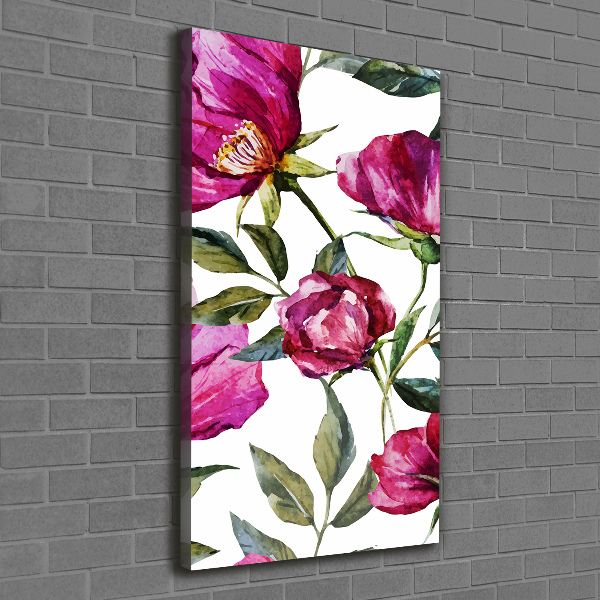 Verticale foto op canvas Klaprozen