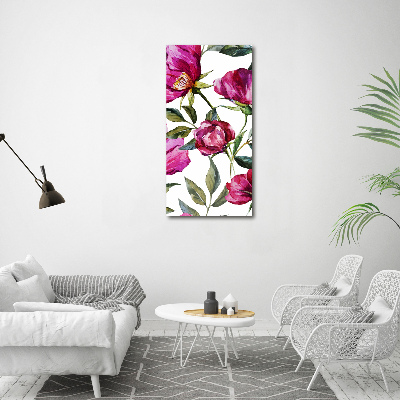 Verticale foto op canvas Klaprozen