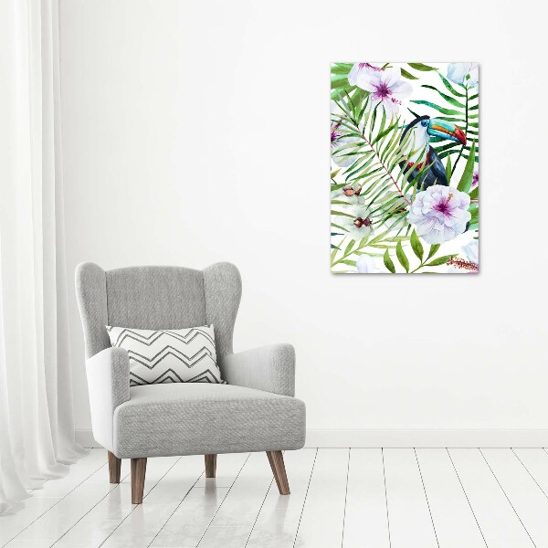 Verticaal canvasschilderij Hawaiiaans patroon