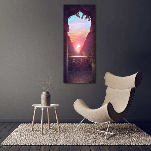 Verticaal schilderij op canvas Oosterse architectuur