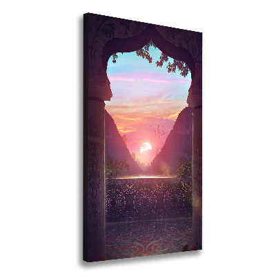 Verticaal schilderij op canvas Oosterse architectuur