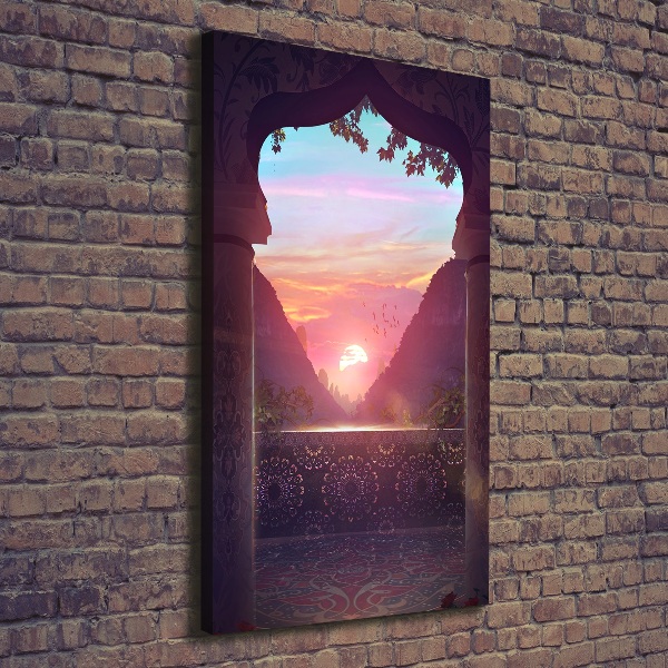 Verticaal schilderij op canvas Oosterse architectuur