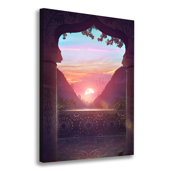 Verticaal schilderij op canvas Oosterse architectuur