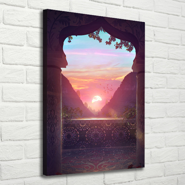 Verticaal schilderij op canvas Oosterse architectuur