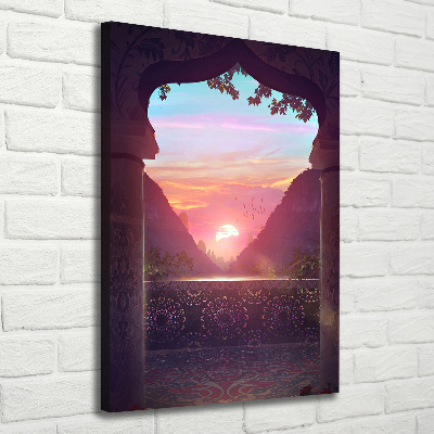 Verticaal schilderij op canvas Oosterse architectuur