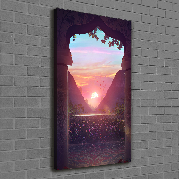 Verticaal schilderij op canvas Oosterse architectuur