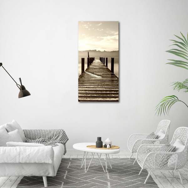 Verticale canvasfoto Houten steiger