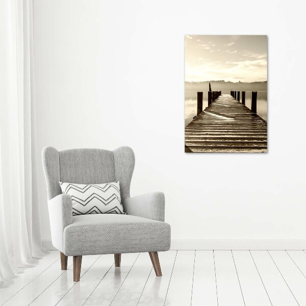 Verticale canvasfoto Houten steiger