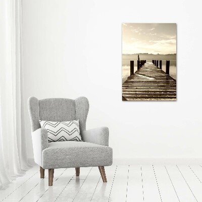 Verticale canvasfoto Houten steiger