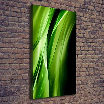 Verticale foto op canvas Groene golven op de achtergrond